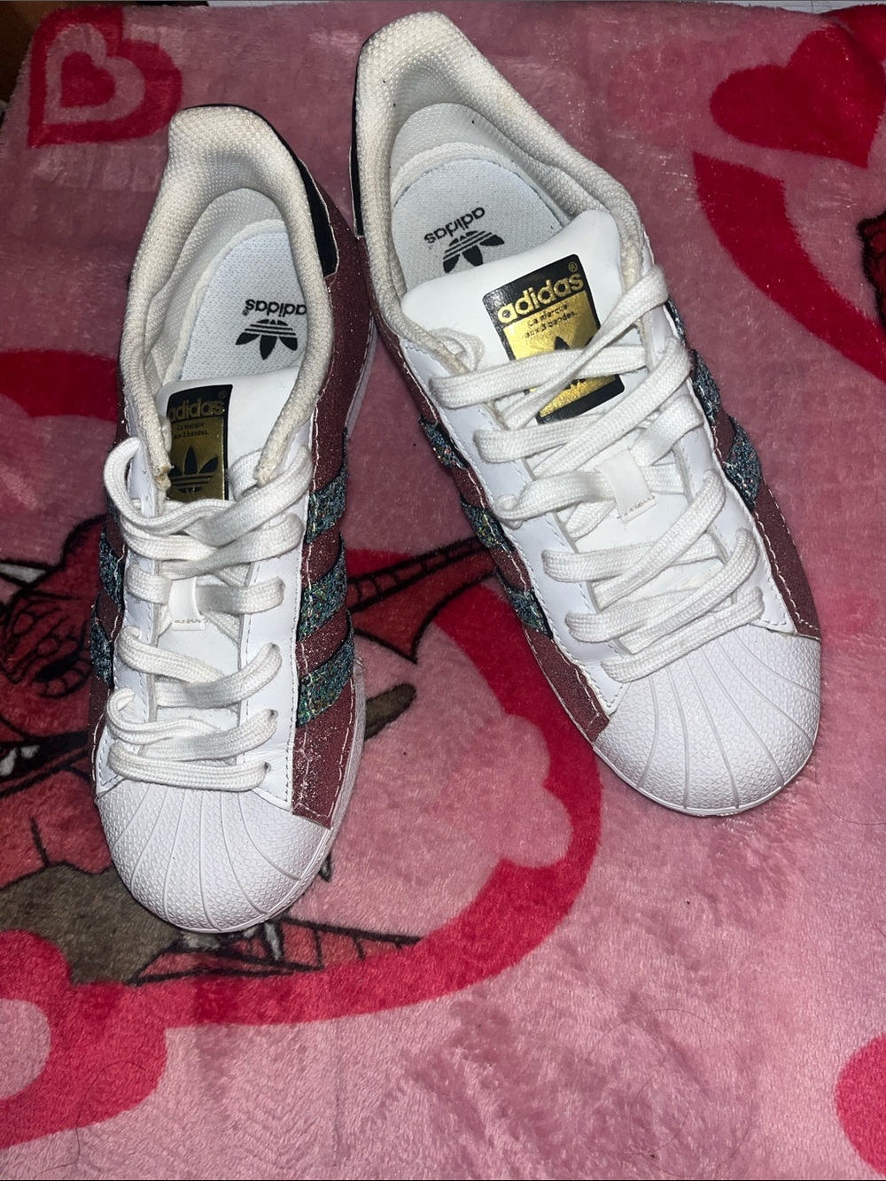 Custom Sparkly Adidas sneakers